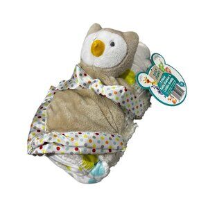 2 Pc Little Journey Baby Blanket Polka Dot & Cuddle Buddy Owl Set New Gift